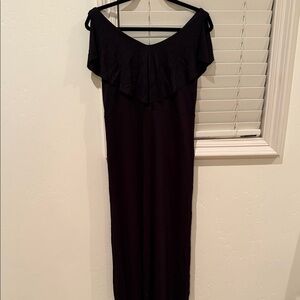 Soft Surroundings Black Ruffle Midi Dress